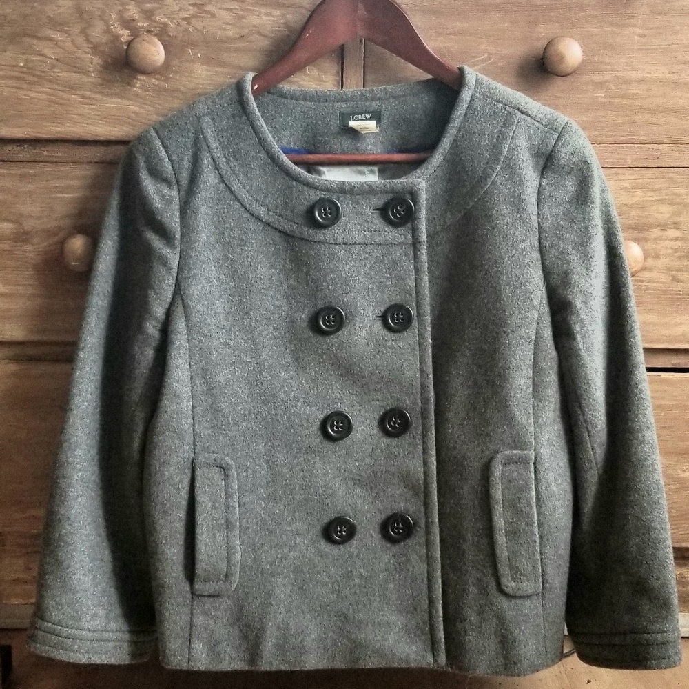 J. Crew Wool + Cashmere Cropped Peacoat